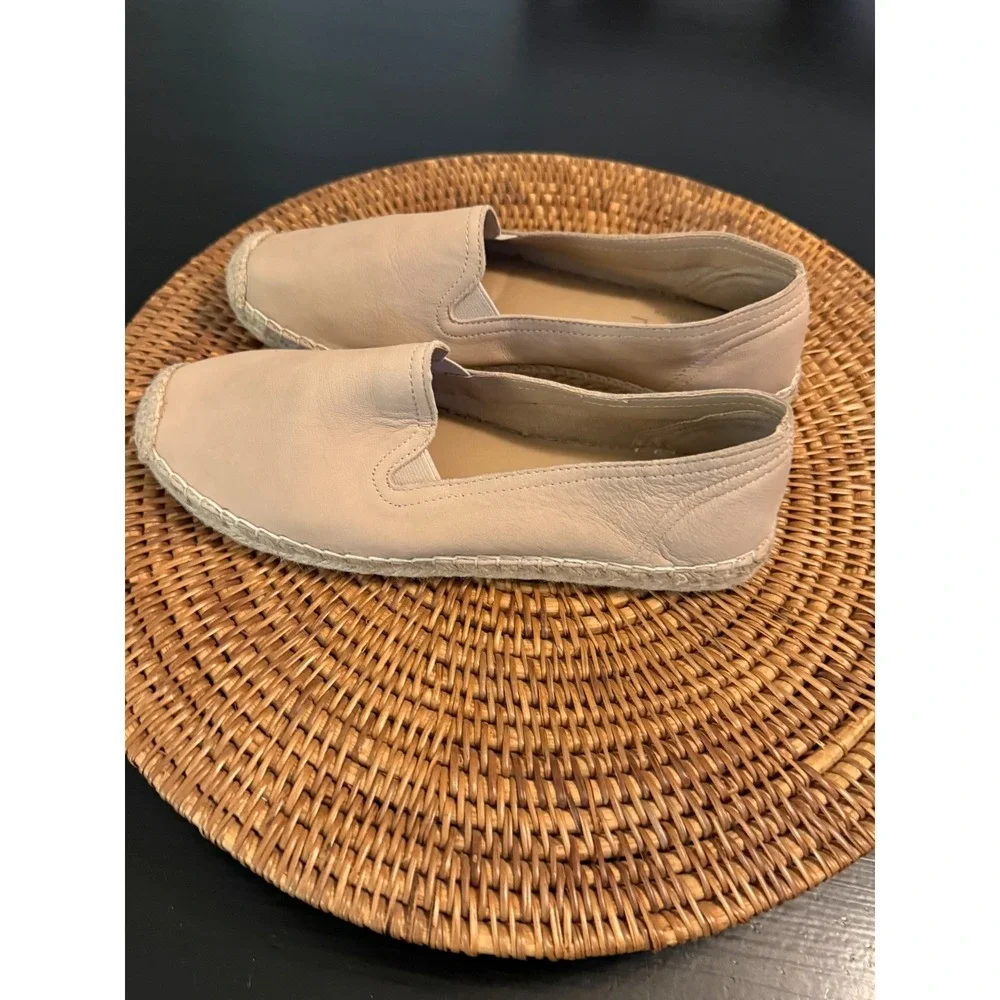 Soul Naturalizer Womens Beige Leather Espadrille‎ Slip On Flats Shoes